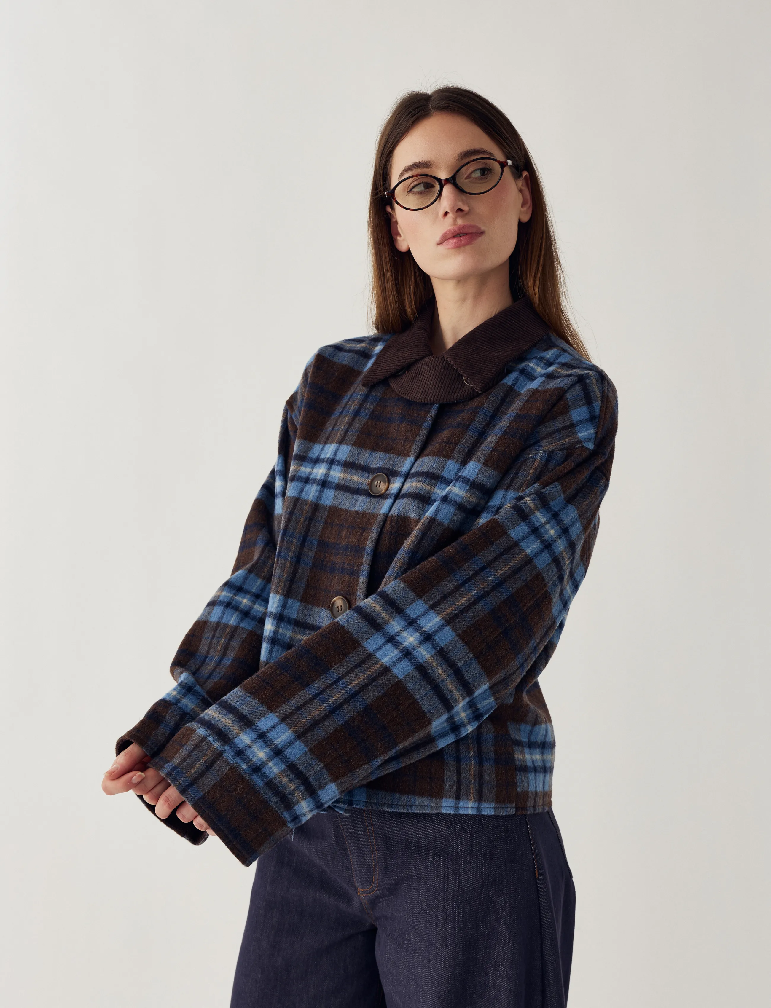 Noella - N-Maiya Jacket - wool jackets - daliyah blue check - 3