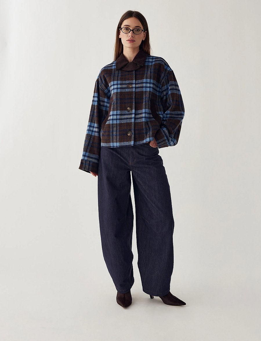 Noella - N-Maiya Jacket - wool jackets - daliyah blue check - 4