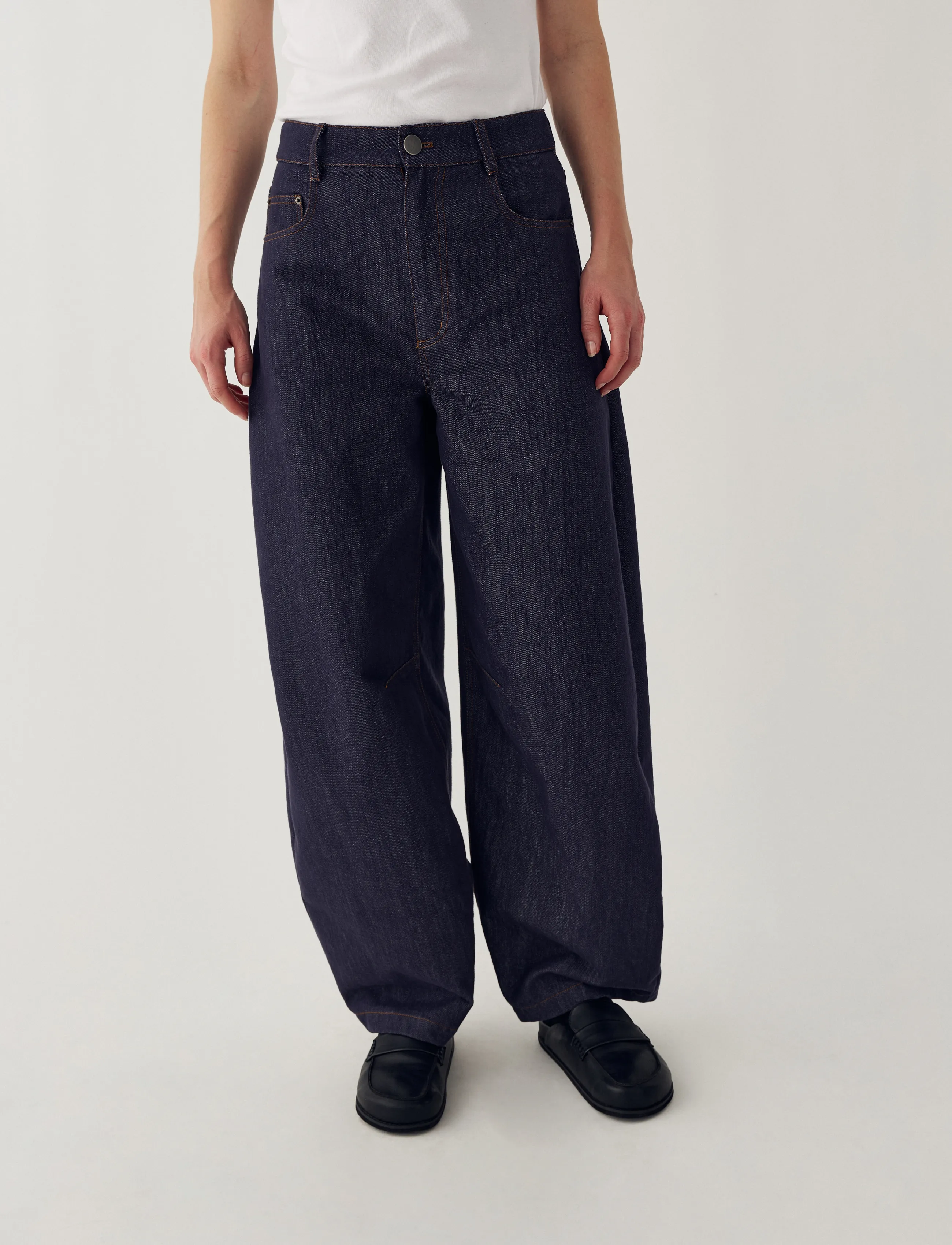 Noella N-Michiyo MW Jeans - Barrel Jeans - BLUE RINSE WASH / navy