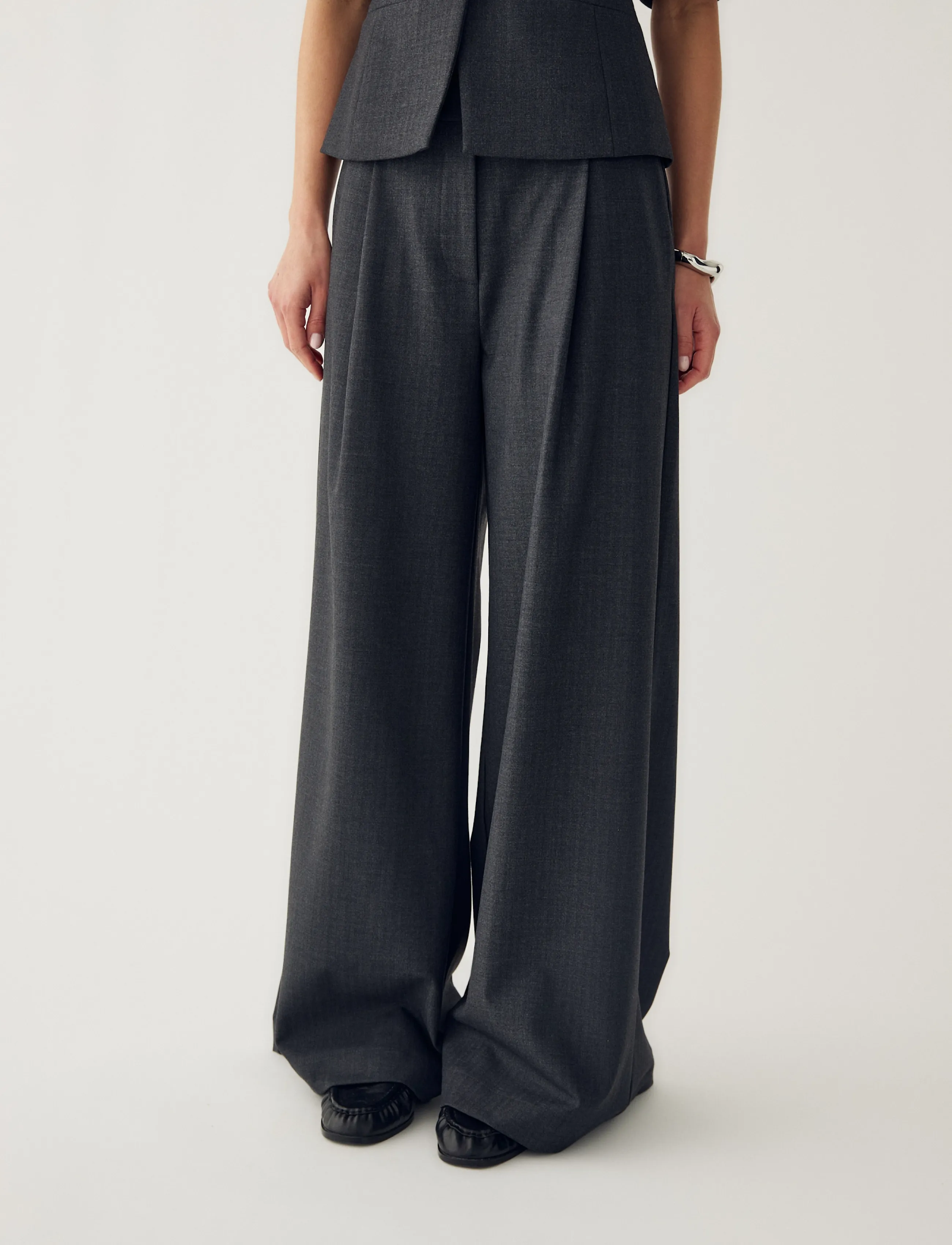 Noella - N-Kazia MW Pants - grey herringbone - 4