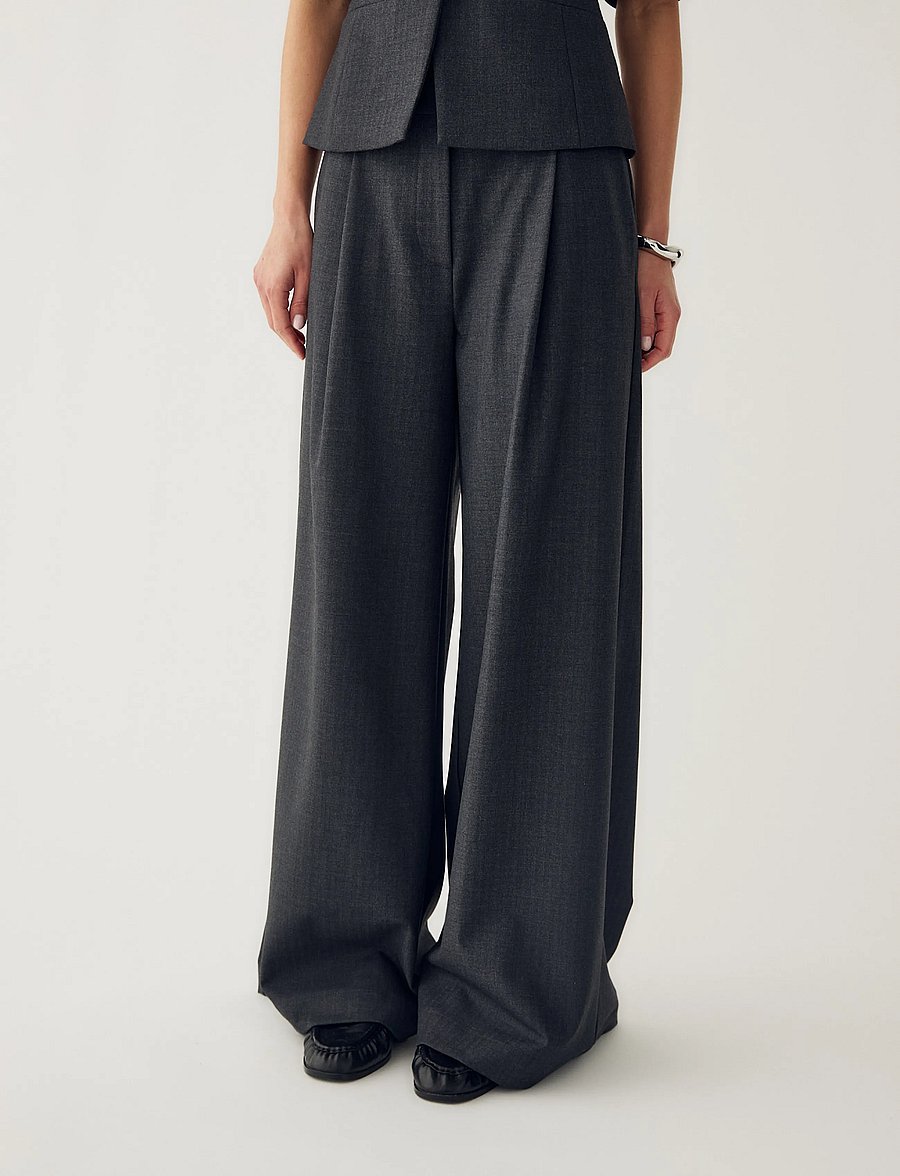 Noella - N-Kazia MW Pants - grey herringbone - 4