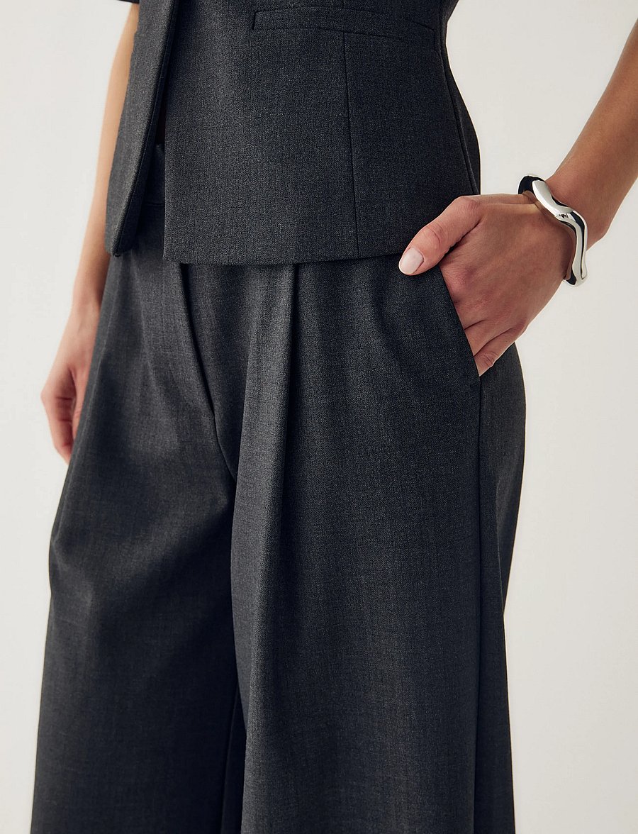 Noella - N-Kazia MW Pants - grey herringbone - 5