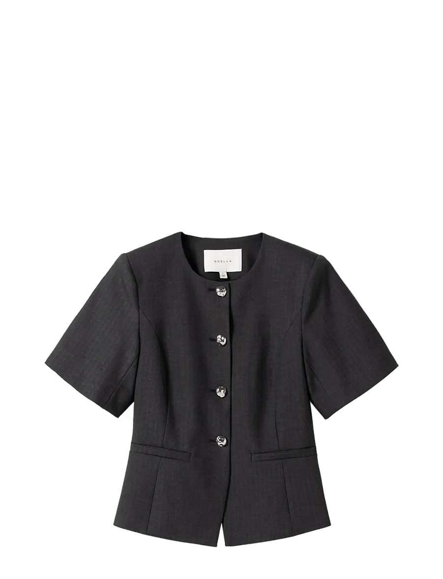 Noella - N-Kasaundra Blazer - single breasted blazers - grey herringbone - 1