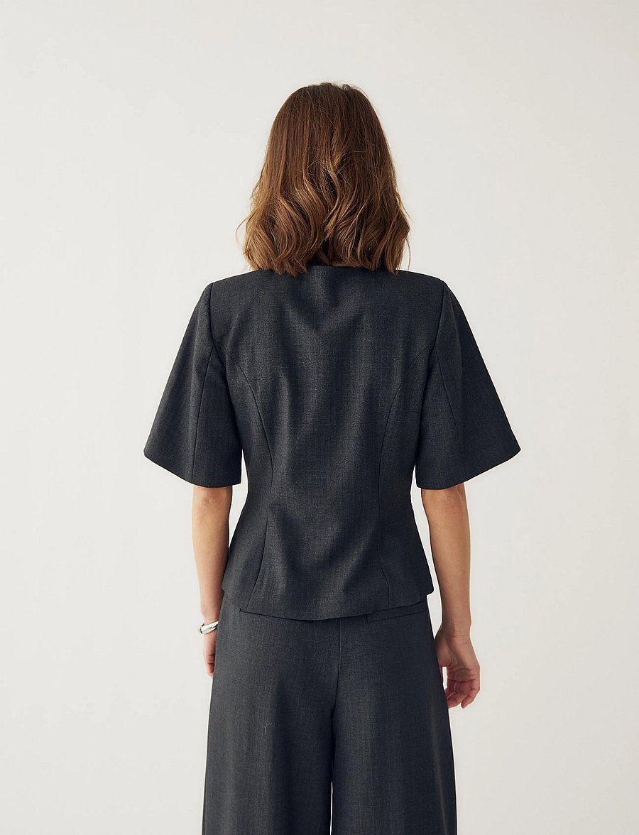 Noella - N-Kasaundra Blazer - single breasted blazers - grey herringbone - 4