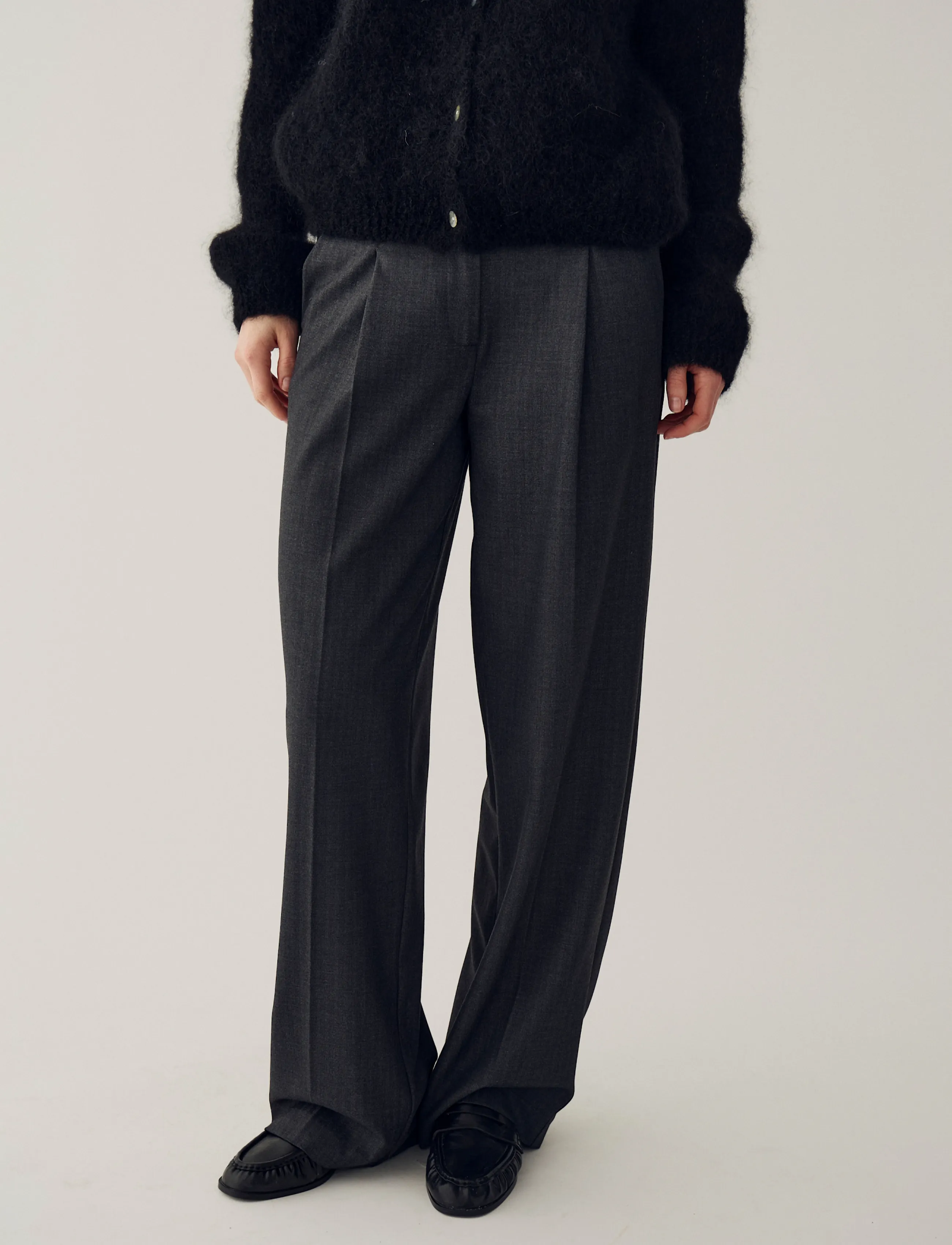 Noella N-Mahala MW Pants - Kleidung - GREY HERRINGBONE / grey