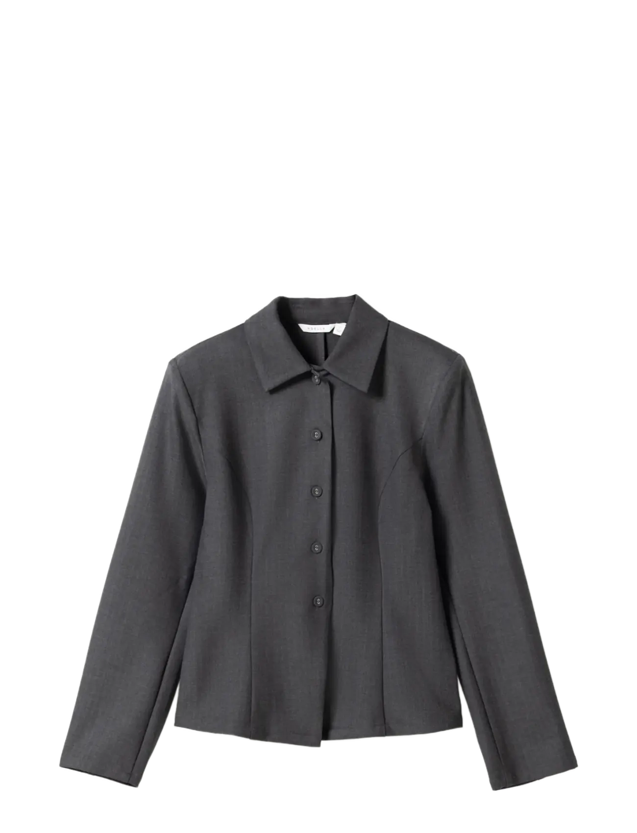 Noella - N-Maelle Shirt - langärmlige hemden - grey herringbone - 1