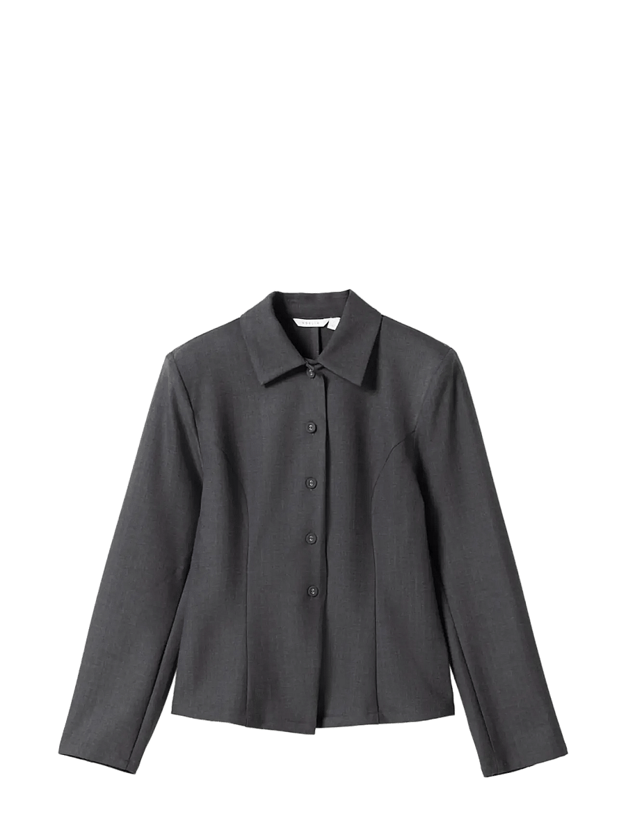 Noella - N-Maelle Shirt - langärmlige hemden - grey herringbone - 1