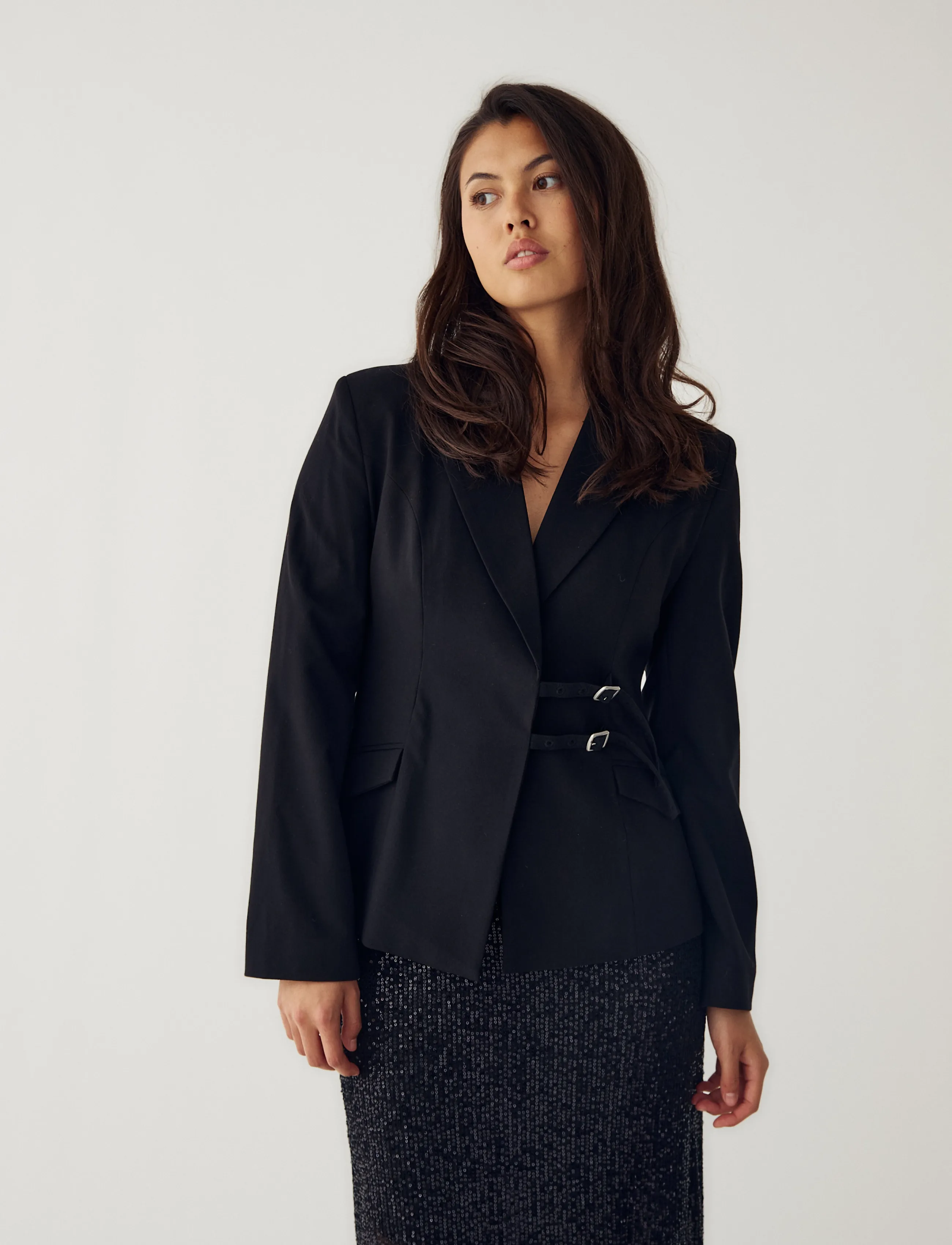 Noella N-Maeson Blazer, XXL, Black, Blazere > Blazere Med Bælte, Dame