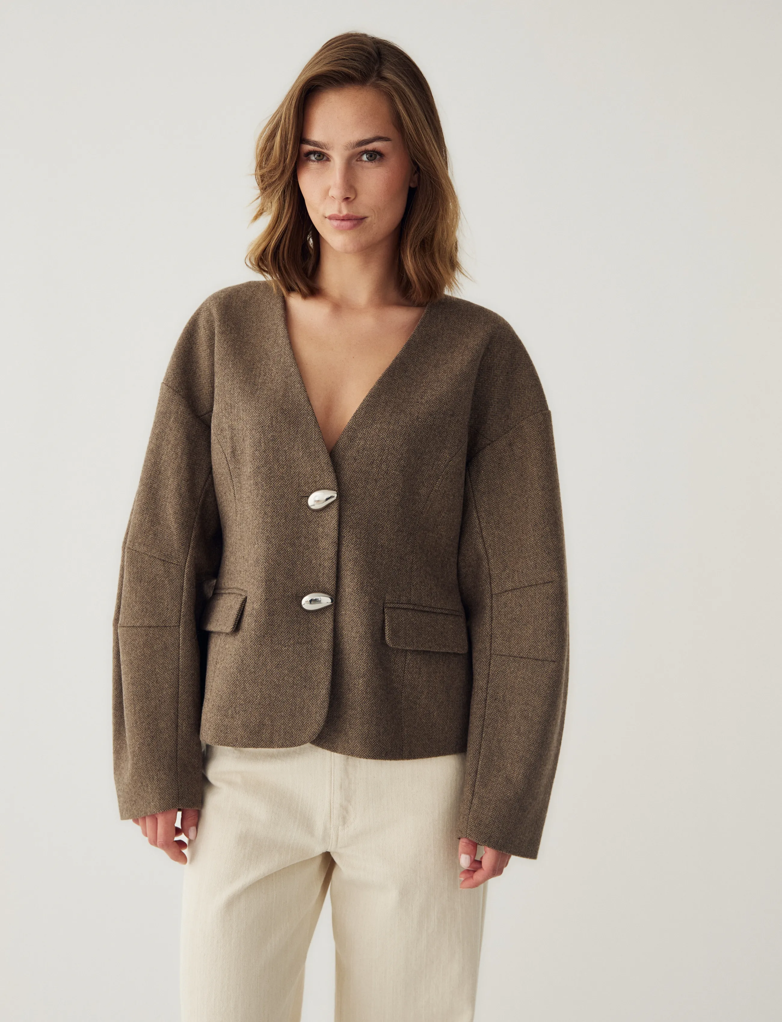 Noella N-Mallie Blazer, S, Brown, Blazere > Cropped Blazere, Dame