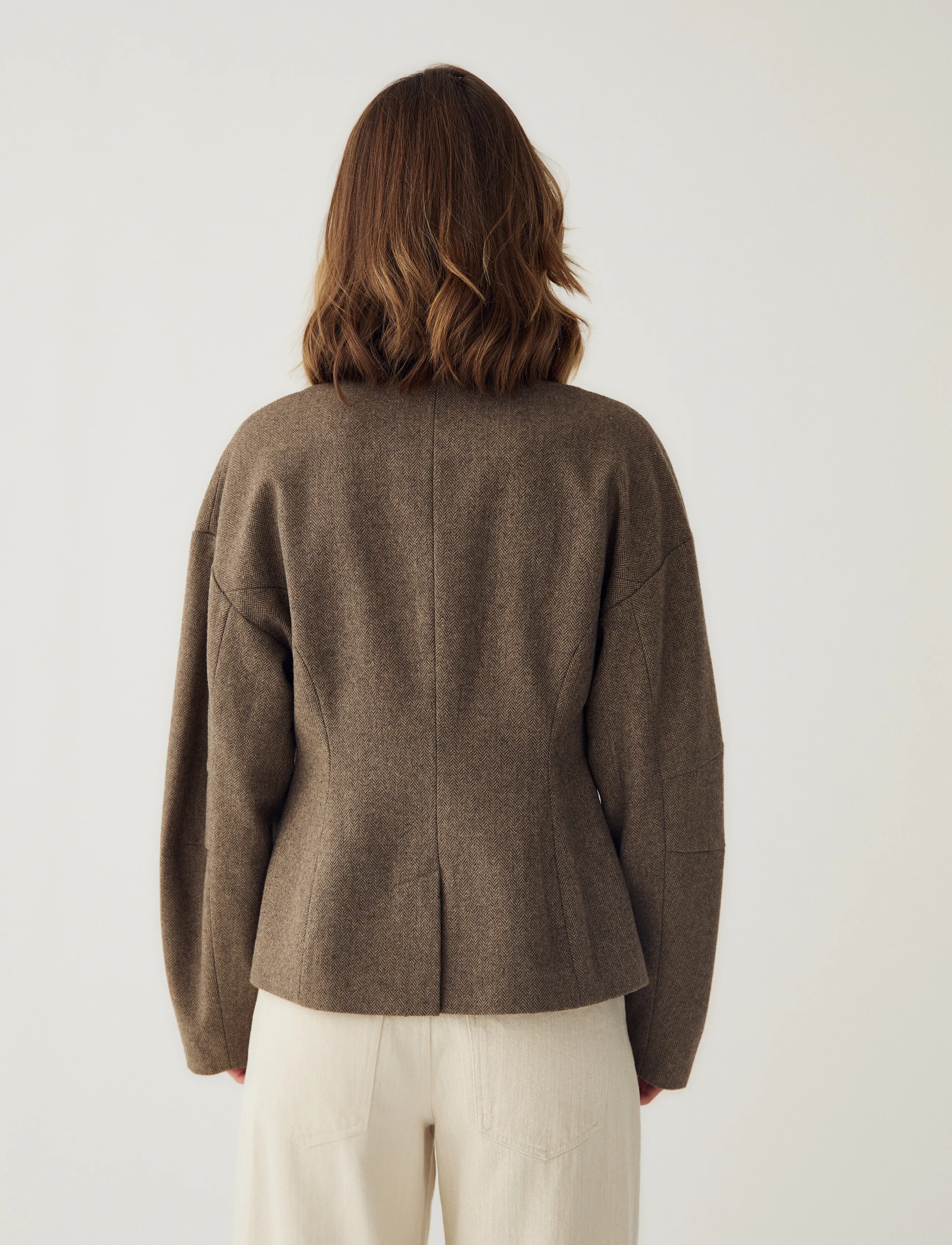 Noella - N-Mallie Blazer - brown herringbone - 4
