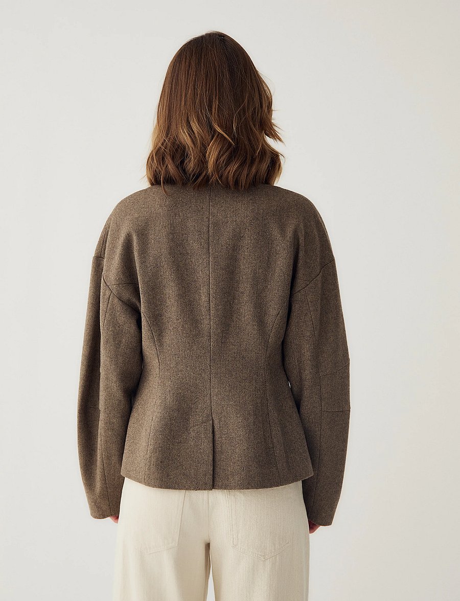 Noella - N-Mallie Blazer - brown herringbone - 4