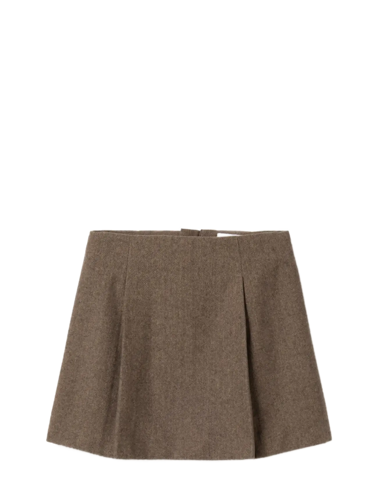 Noella - N-Maybelle Skirt - pleated skirts - brown herringbone - 1