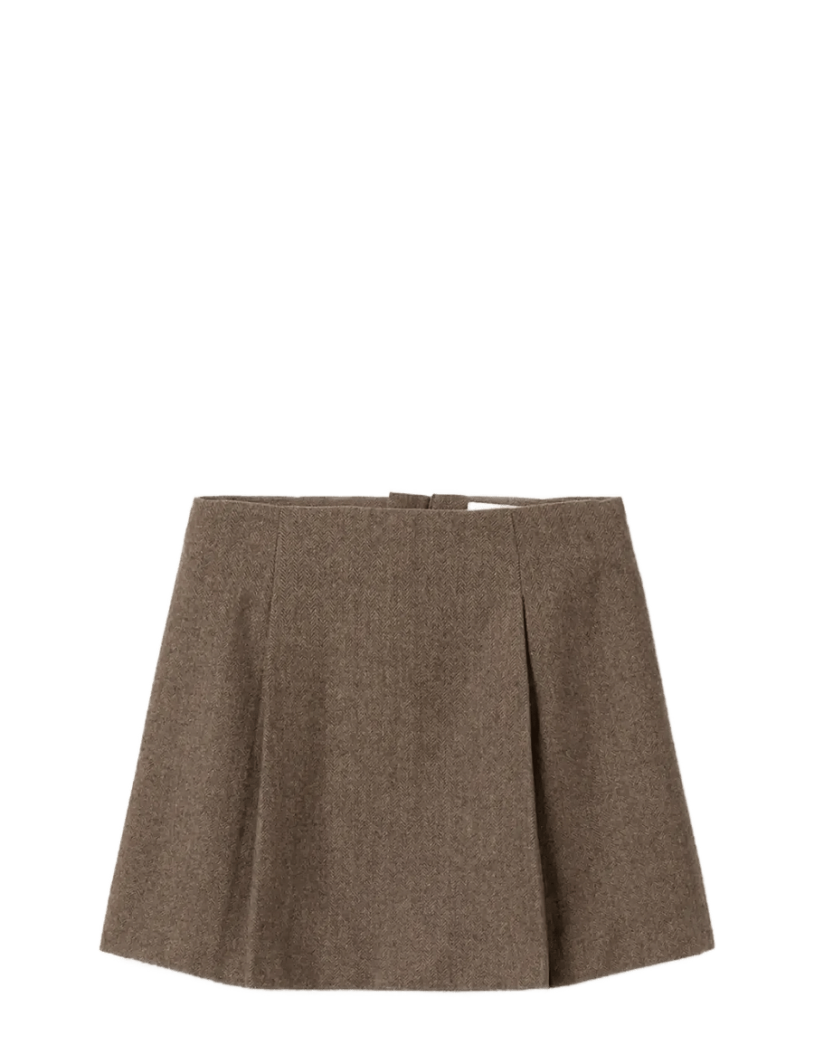 Noella - N-Maybelle Skirt - faltenröcke - brown herringbone - 1
