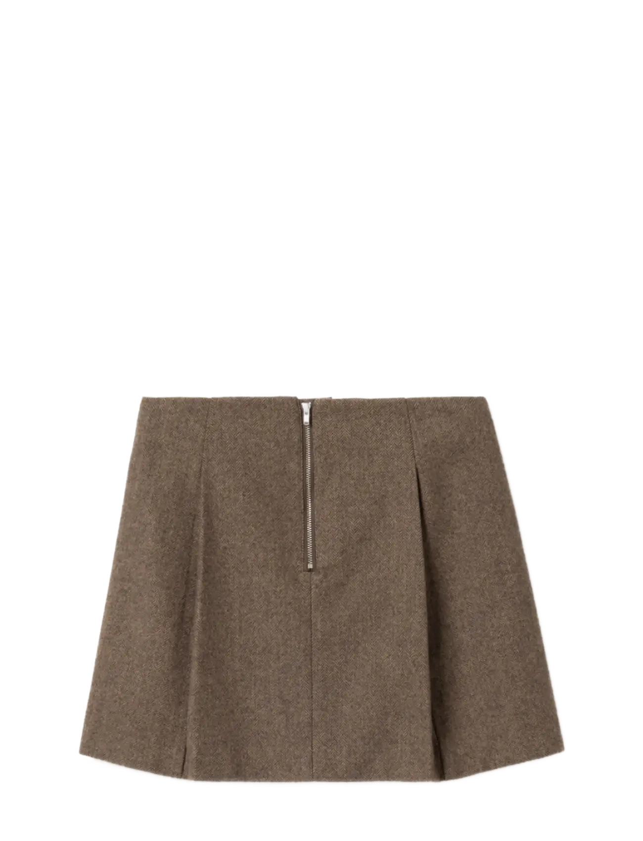 Noella - N-Maybelle Skirt - pleated skirts - brown herringbone - 2