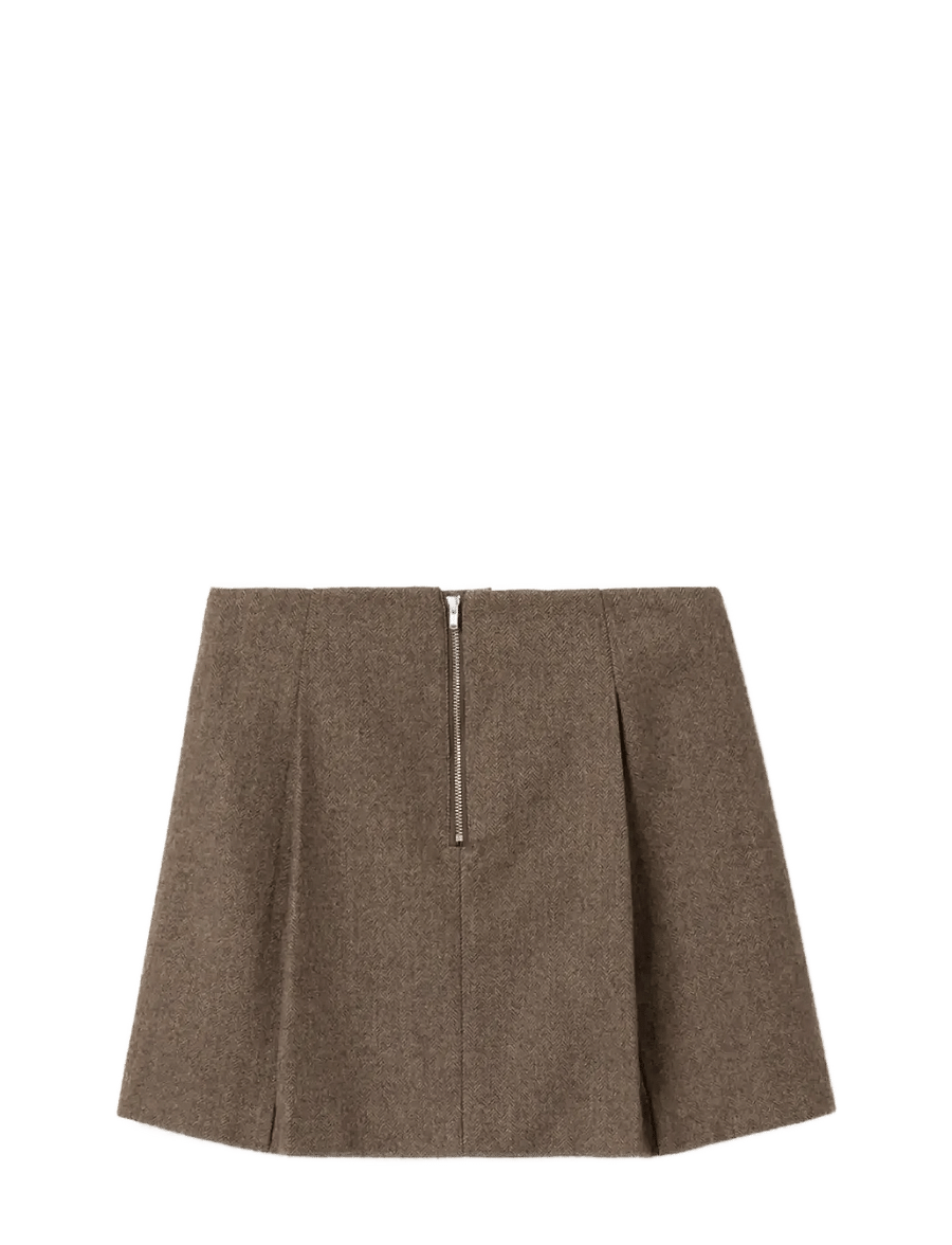 Noella - N-Maybelle Skirt - faltenröcke - brown herringbone - 2