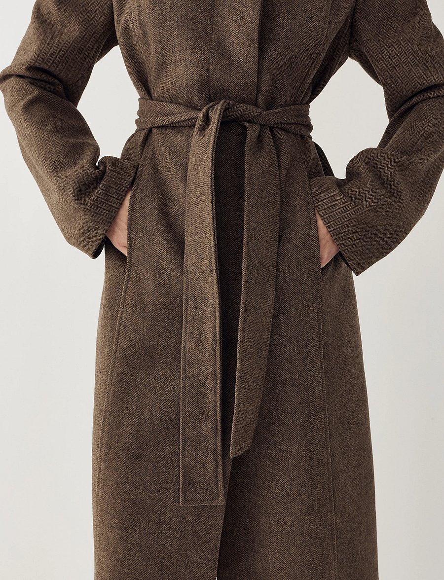 Noella - N-Maddy Coat - winter jackets - brown herringbone - 5
