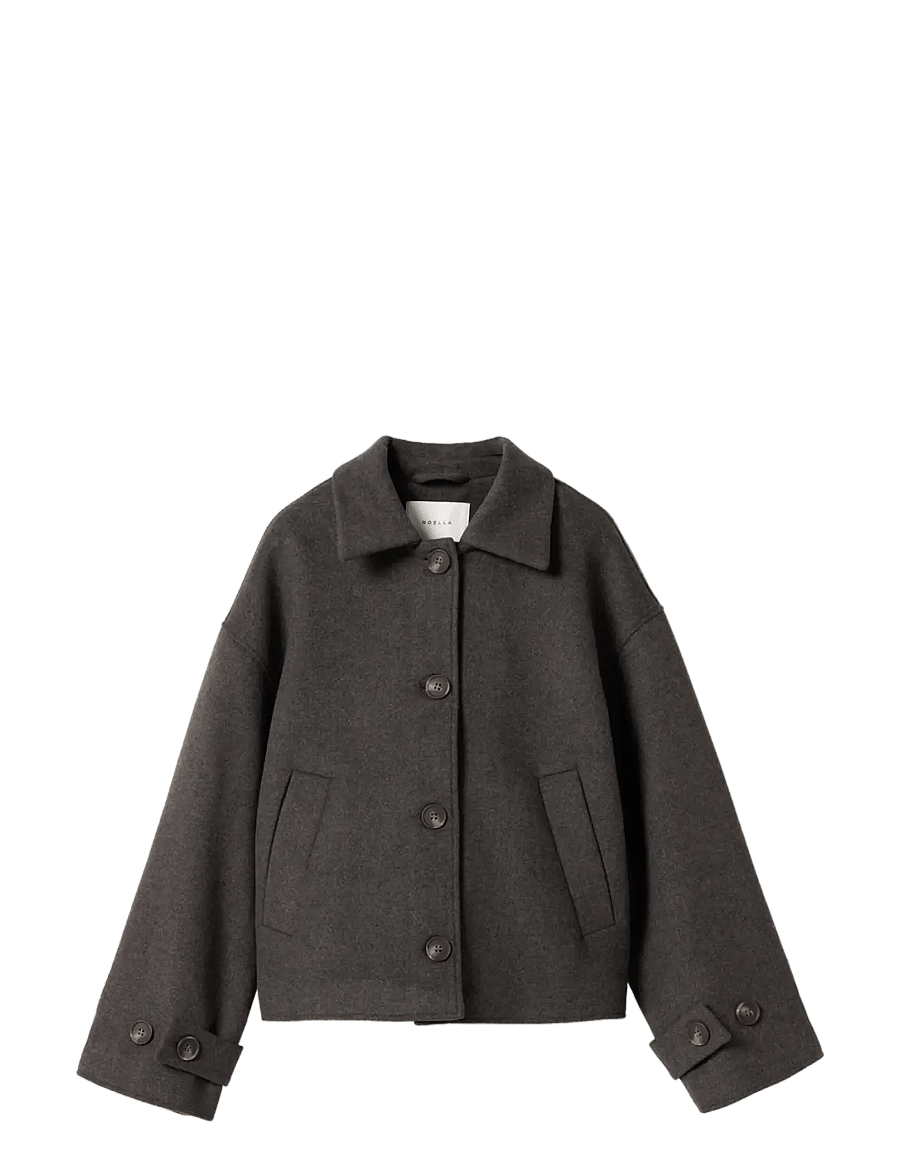 Noella - N-Maze Jacket - uldjakker - chocolate melange - 1
