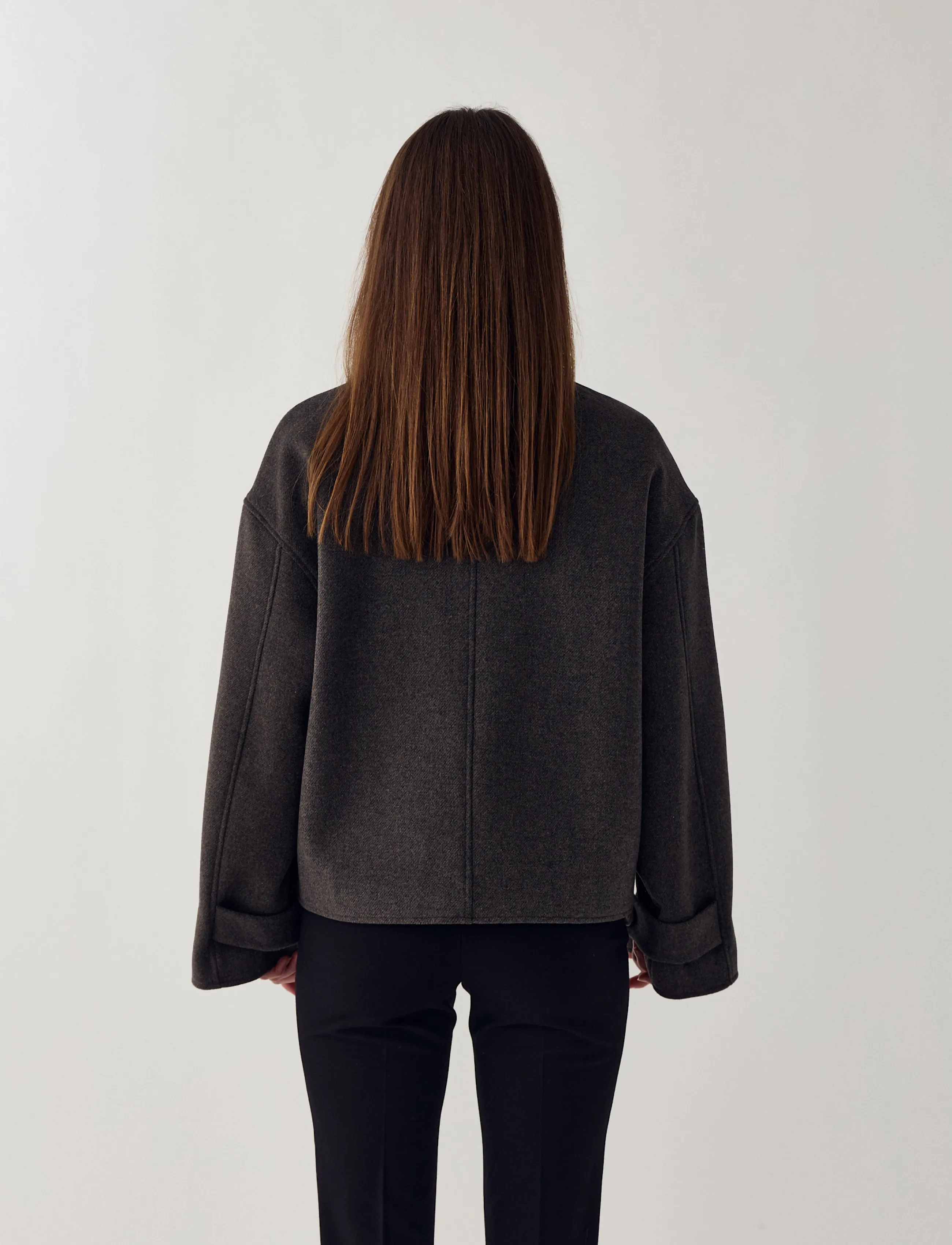 Noella - N-Maze Jacket - uldjakker - chocolate melange - 3