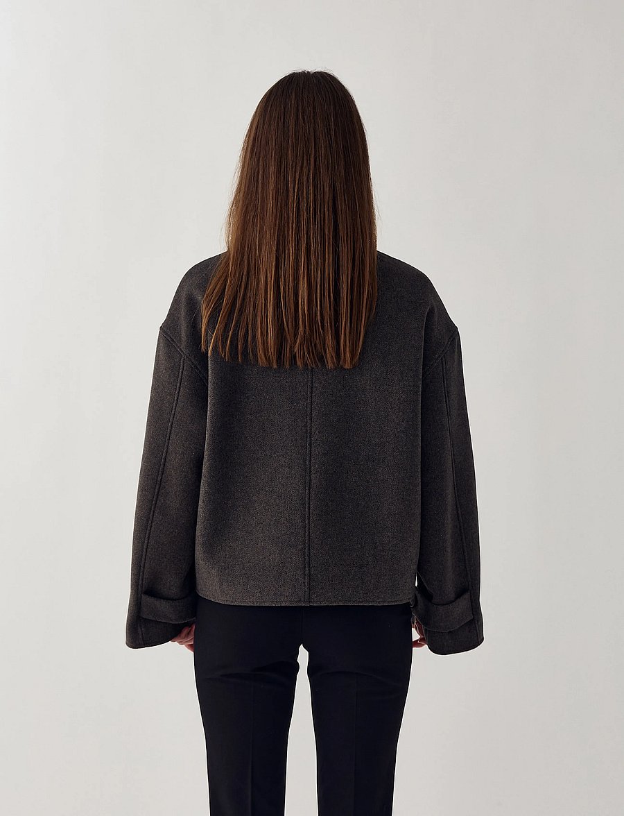 Noella - N-Maze Jacket - uldjakker - chocolate melange - 3