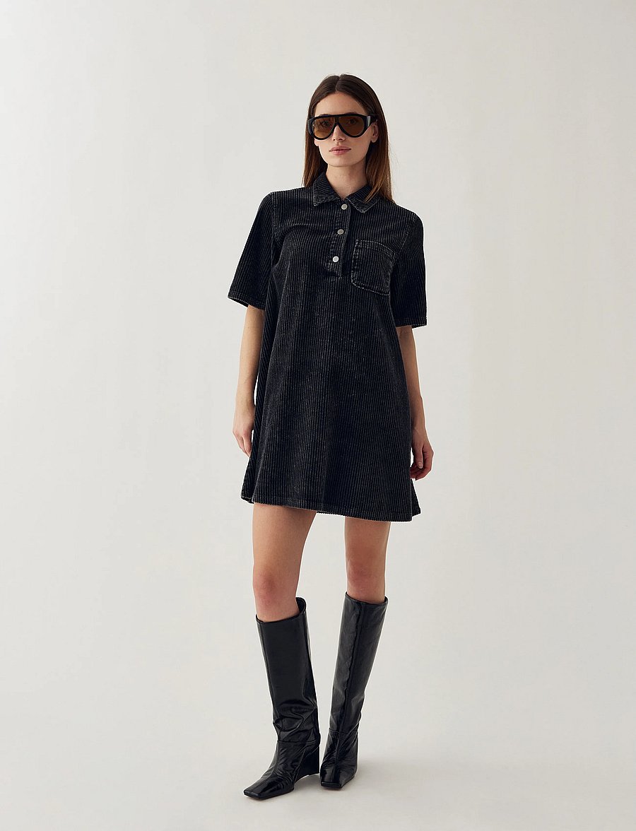 Noella - N-Jozie Dress - skjortklänningar - black wash - 4