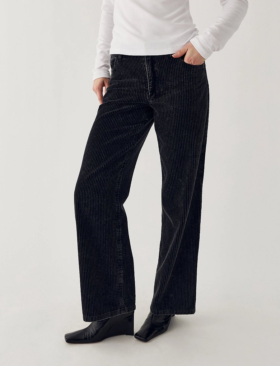 Noella - N-Melo MW Pants - bukser med brede ben - black wash - 0