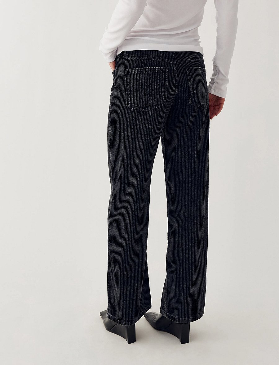 Noella - N-Melo MW Pants - bukser med brede ben - black wash - 4