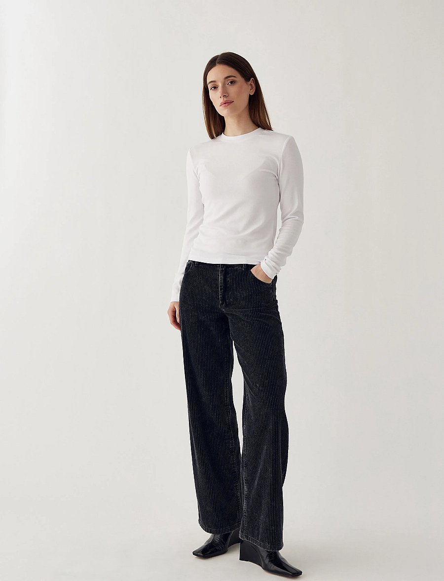 Noella - N-Melo MW Pants - bukser med brede ben - black wash - 5
