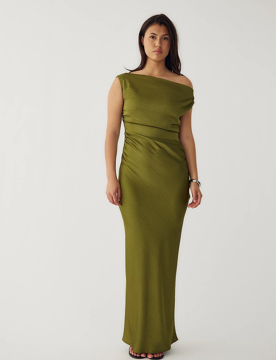 Noella - N-Mignonette Dress - aftenkjoler - guacamole - 0