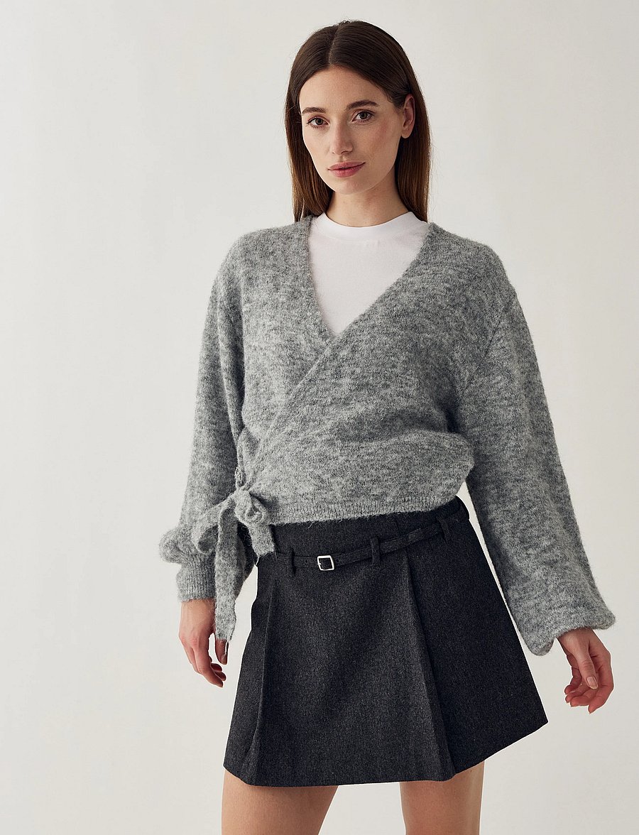 Noella - N-Maelee Knit Cardigan - strickjacken - medium grey melange - 0