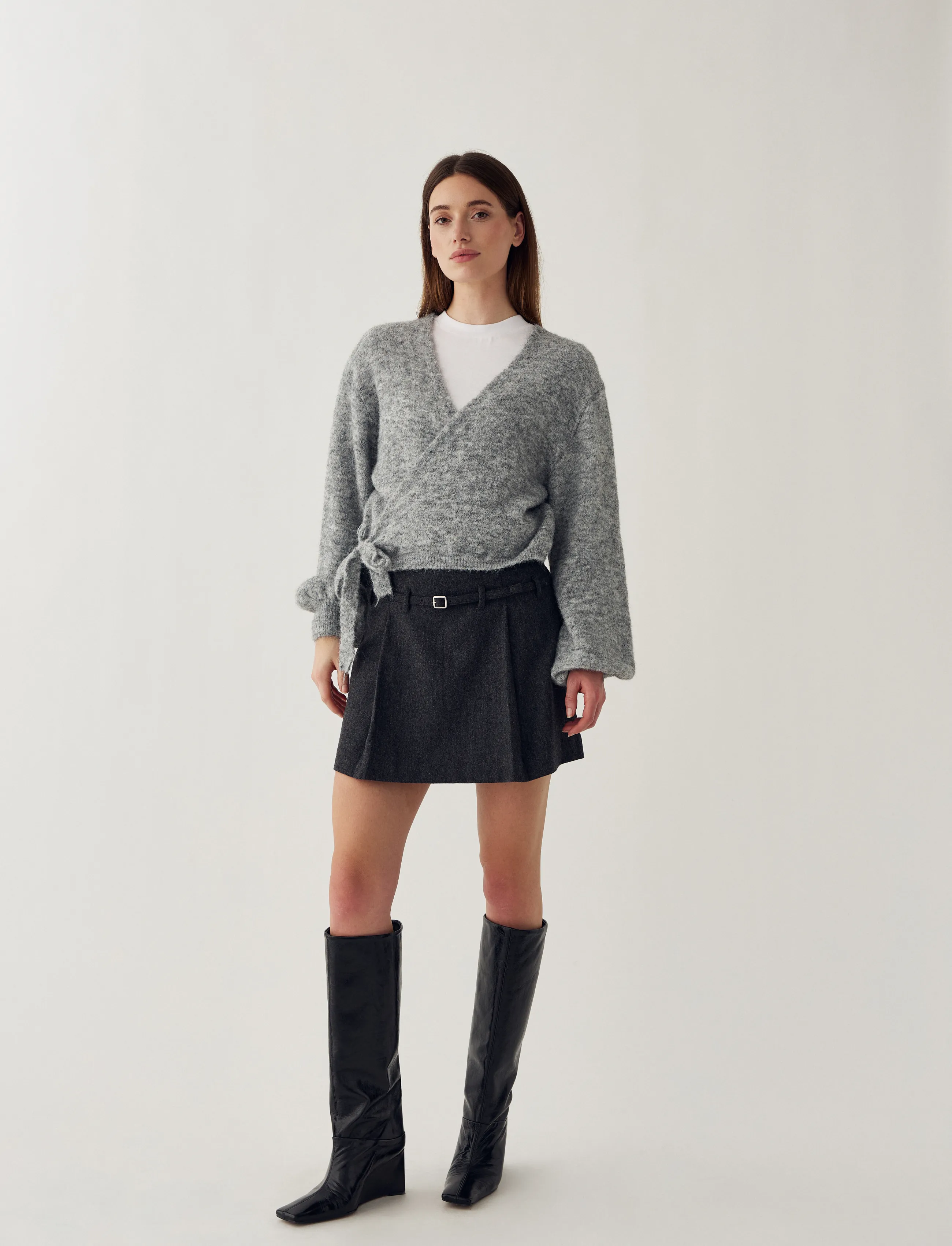 Noella - N-Maelee Knit Cardigan - strickjacken - medium grey melange - 4