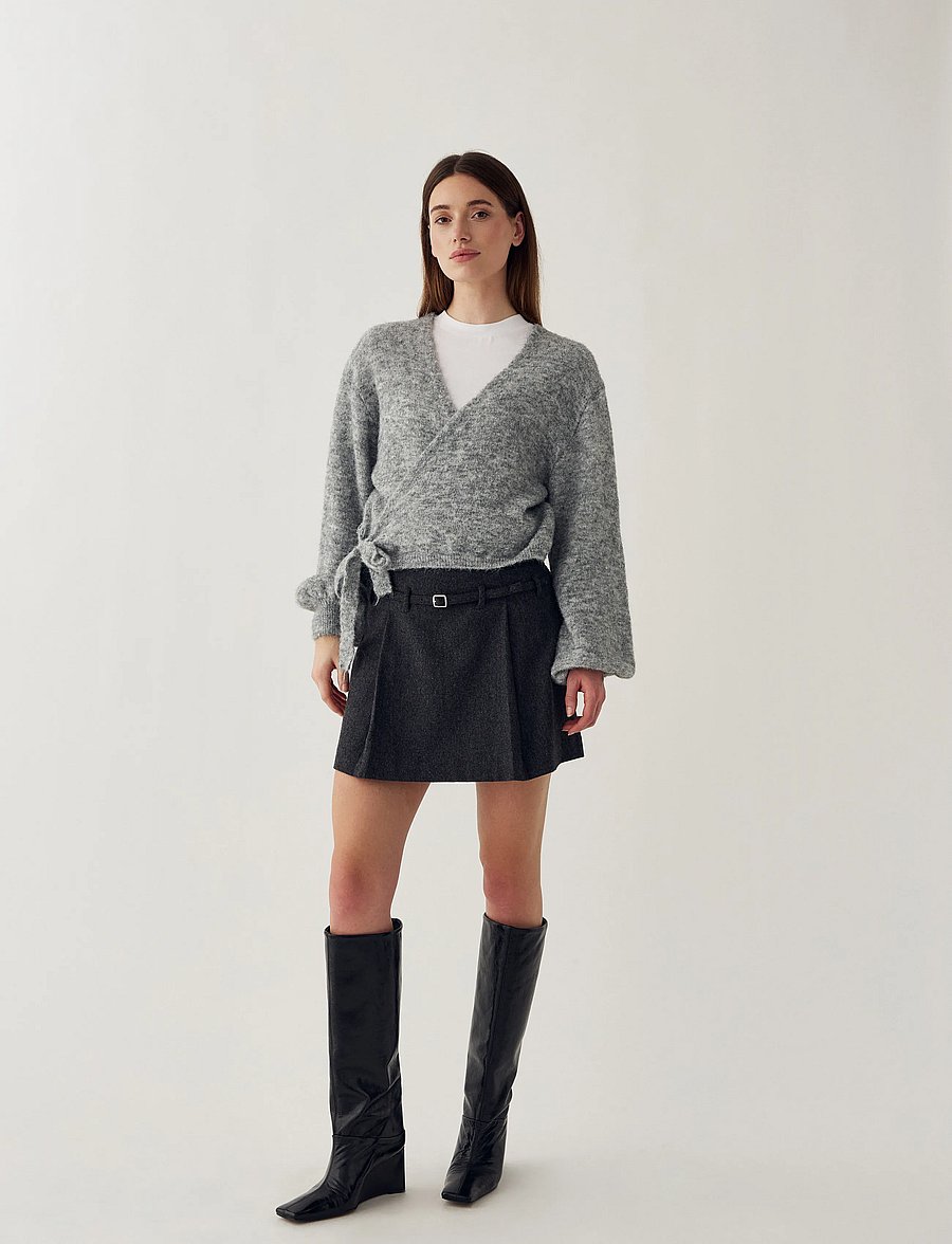 Noella - N-Maelee Knit Cardigan - strickjacken - medium grey melange - 4