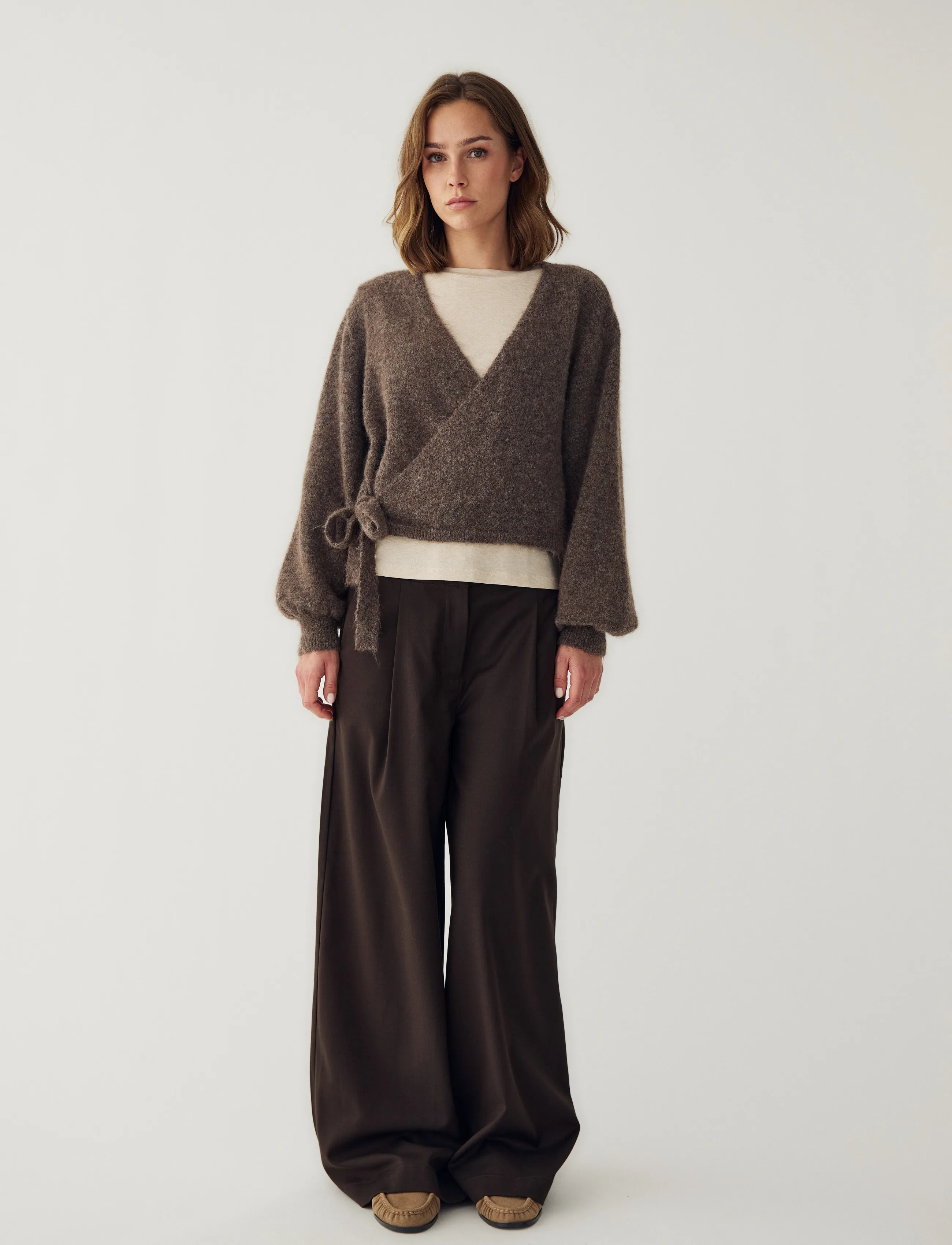 Noella - N-Maelee Knit Cardigan - cardigans - timber brown melange - 3