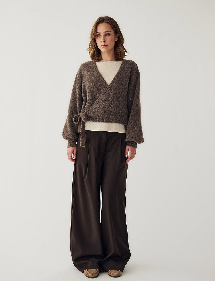 Noella - N-Maelee Knit Cardigan - strickjacken - timber brown melange - 3