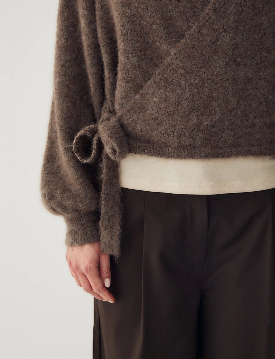 Noella - N-Maelee Knit Cardigan - strickjacken - timber brown melange - 5