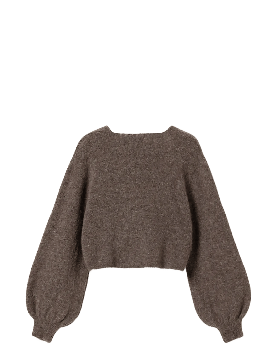 Noella - N-Maelee Knit Cardigan - strickjacken - timber brown melange - 2