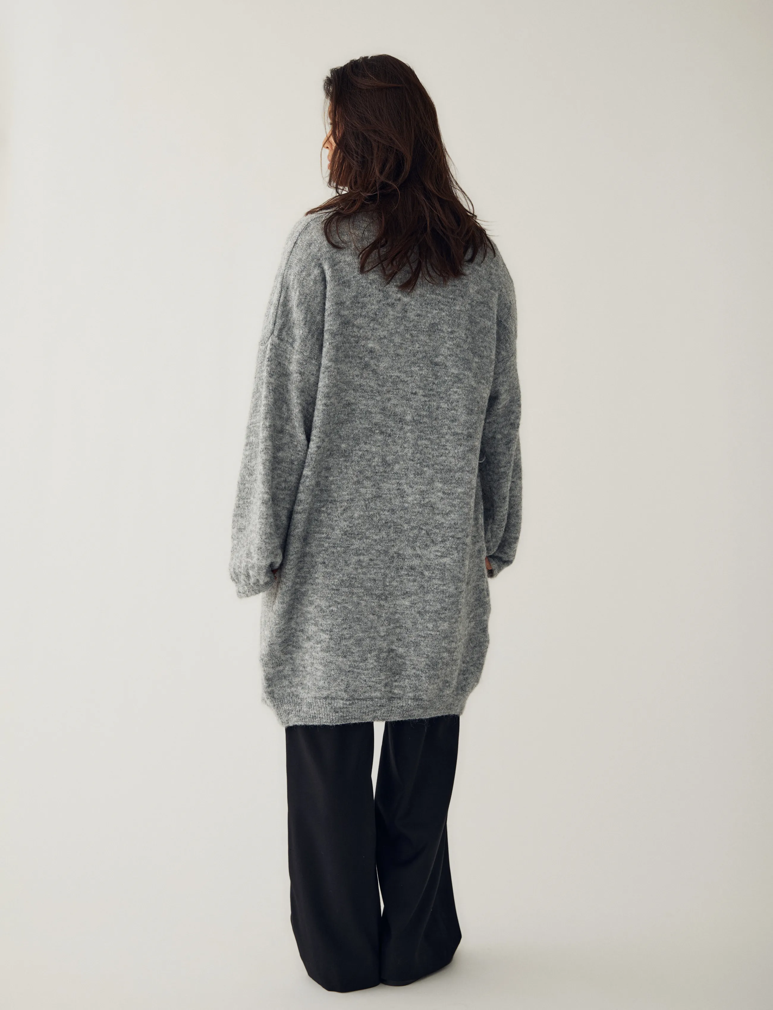 Noella - N-Maricela Knit Cardigan - kardiganid - medium grey melange - 4