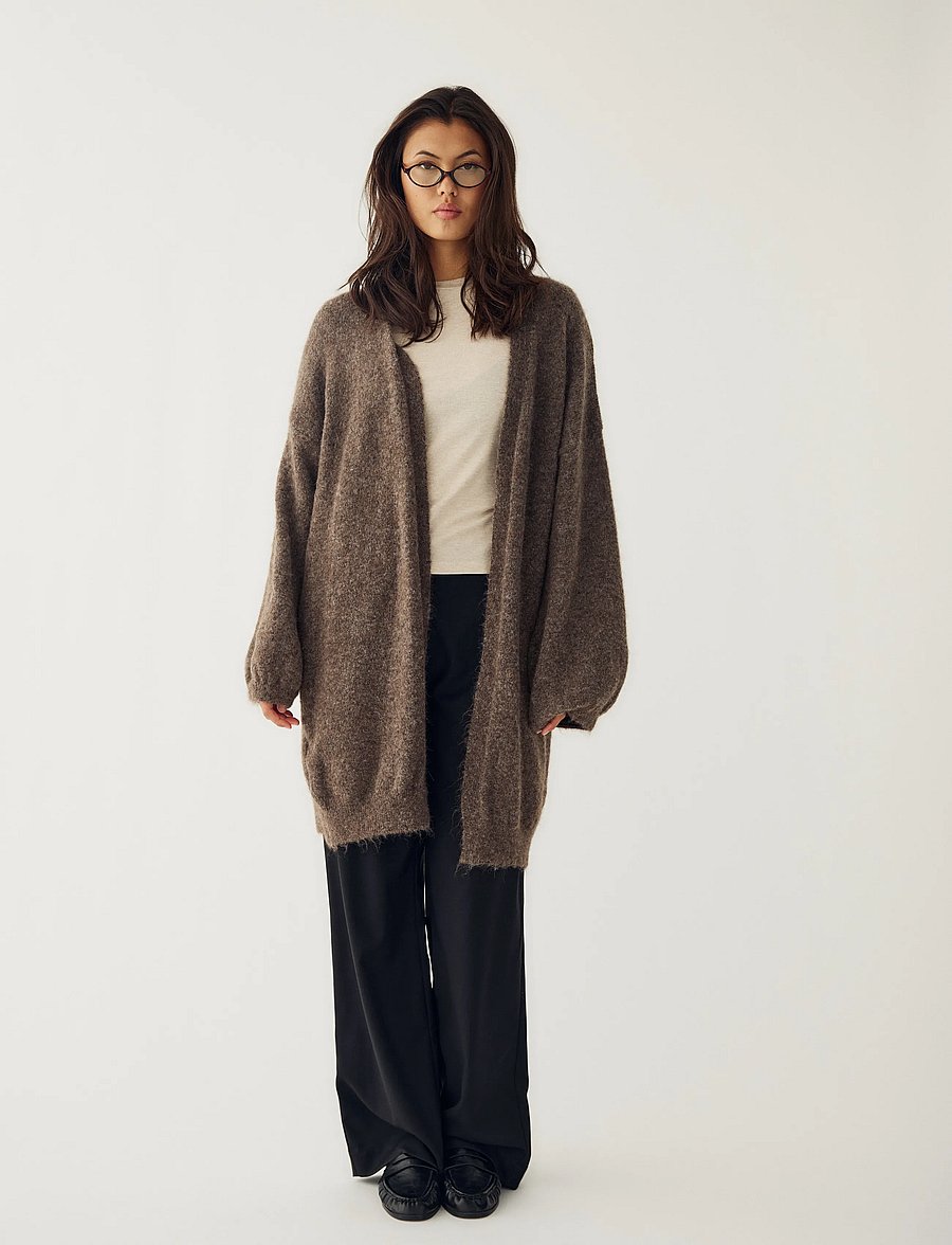 Noella - N-Maricela Knit Cardigan - kardiganid - timber brown melange - 0