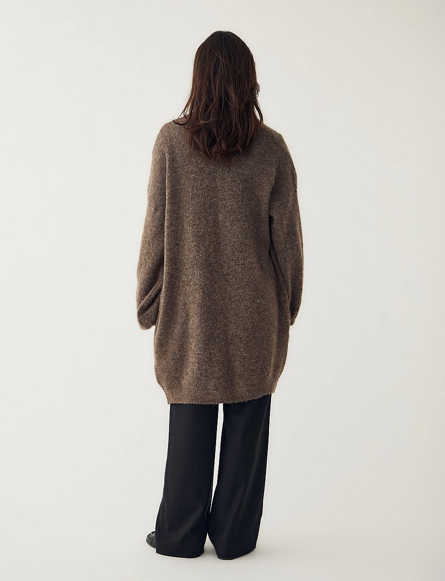 Noella - N-Maricela Knit Cardigan - kardiganid - timber brown melange - 3
