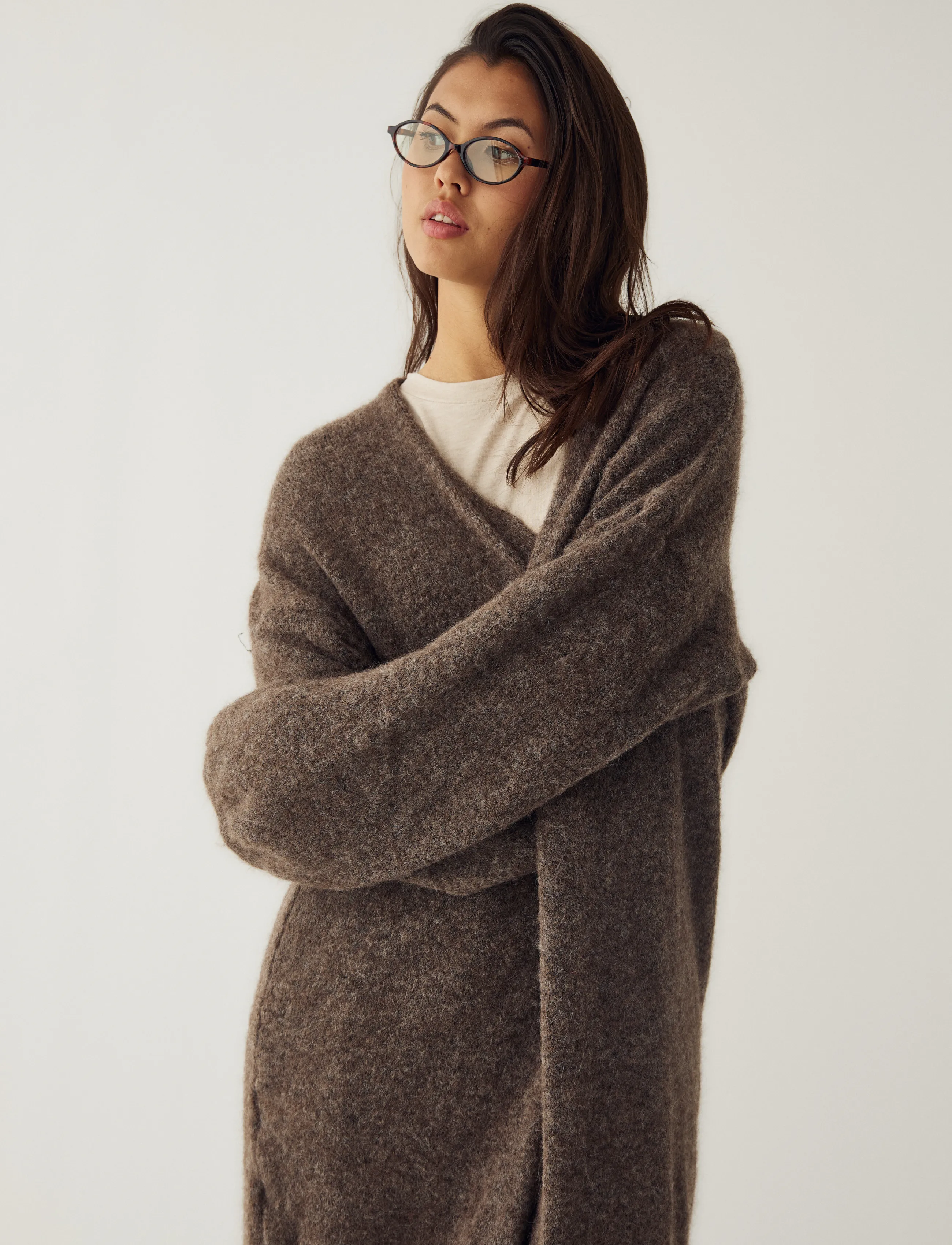 Noella - N-Maricela Knit Cardigan - timber brown melange - 4