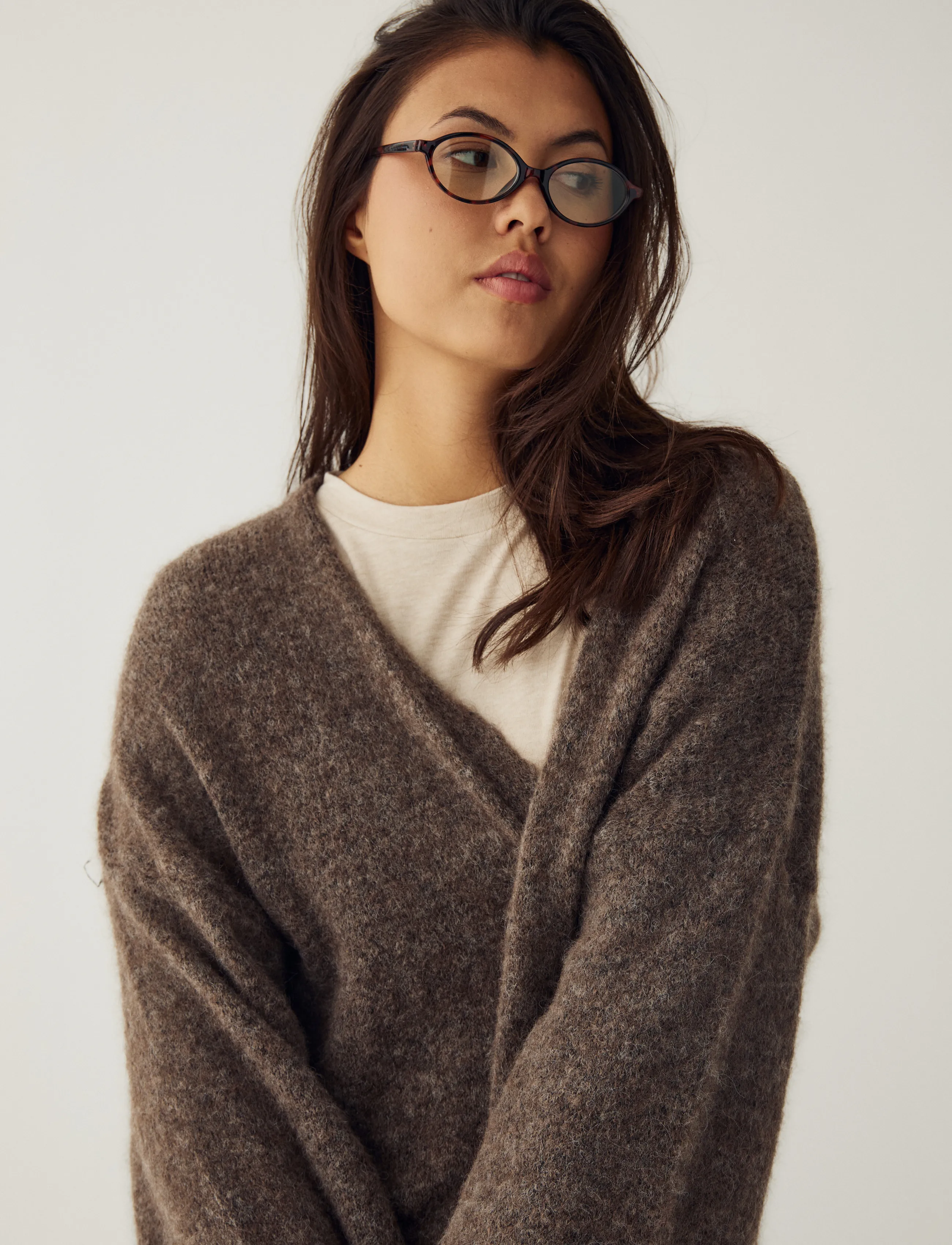 Noella - N-Maricela Knit Cardigan - timber brown melange - 5