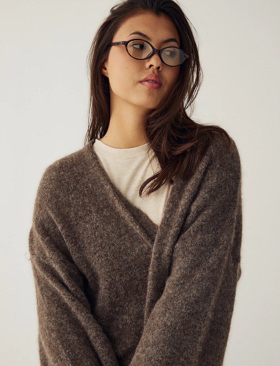Noella - N-Maricela Knit Cardigan - kardiganid - timber brown melange - 5