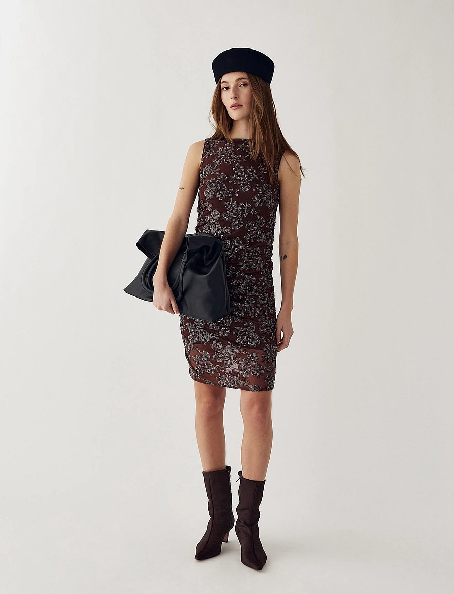 Noella - N-Lavinia SH Dress - medium brown - 3