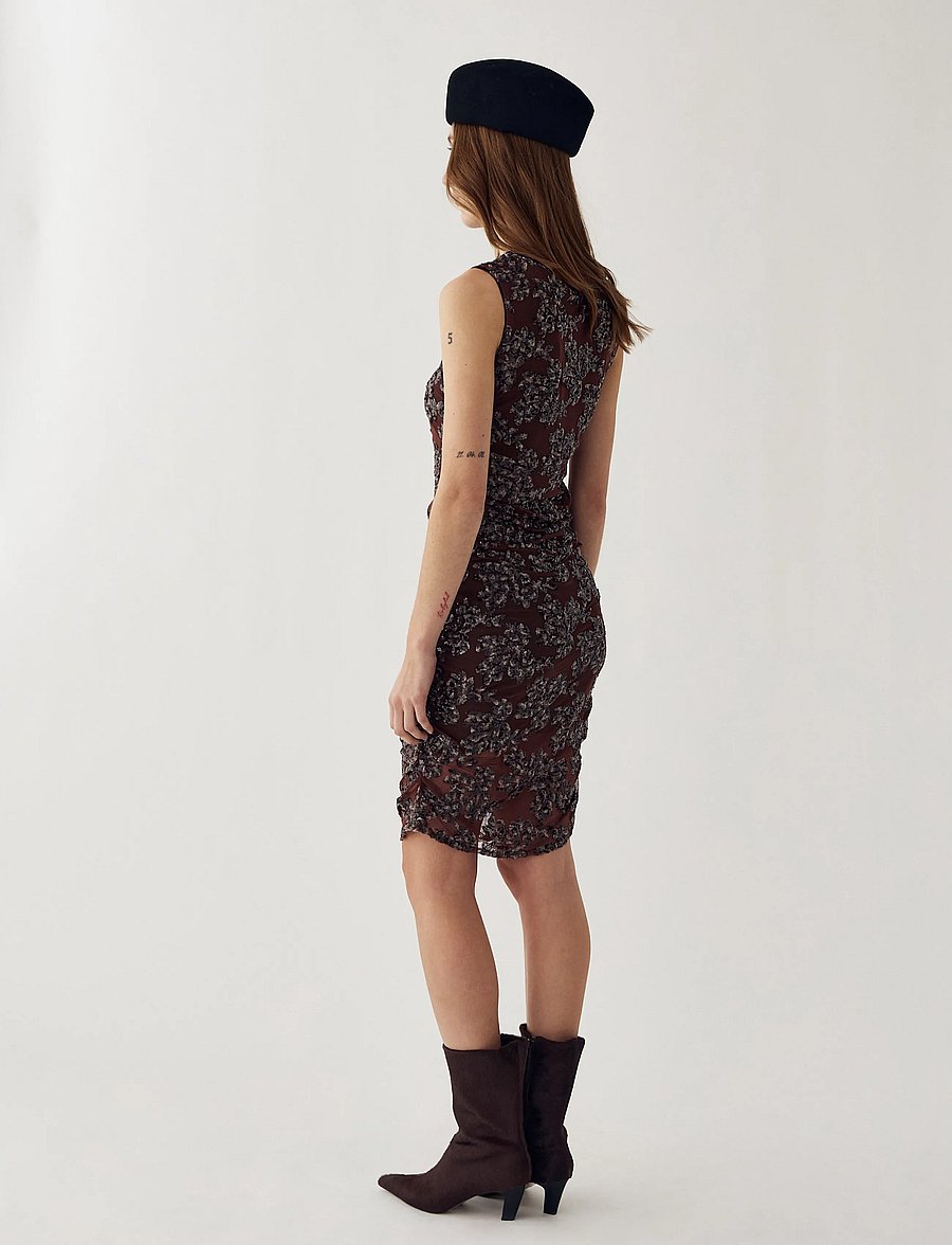 Noella - N-Lavinia SH Dress - medium brown - 4