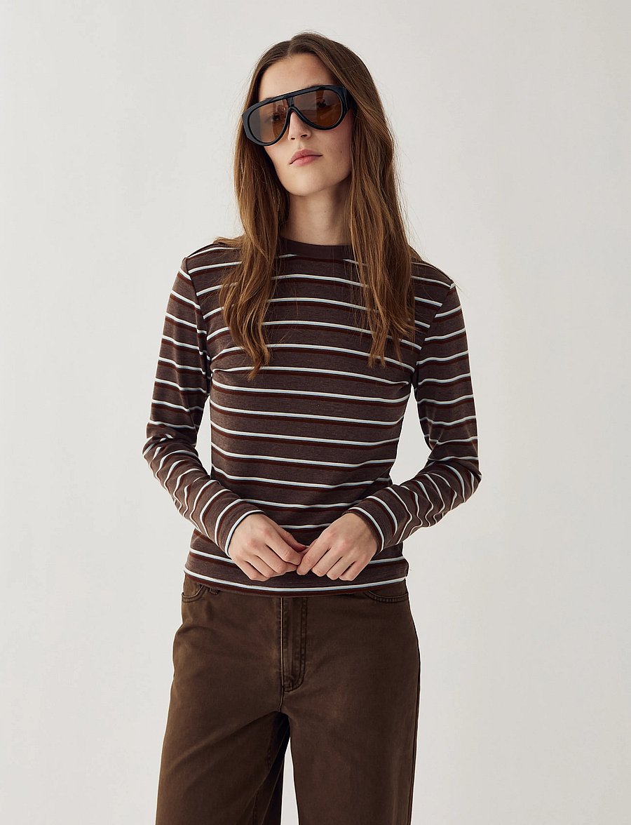 Noella - N-Lidie LS Top - pikkade varrukatega topid - dalma blue stripe - 0