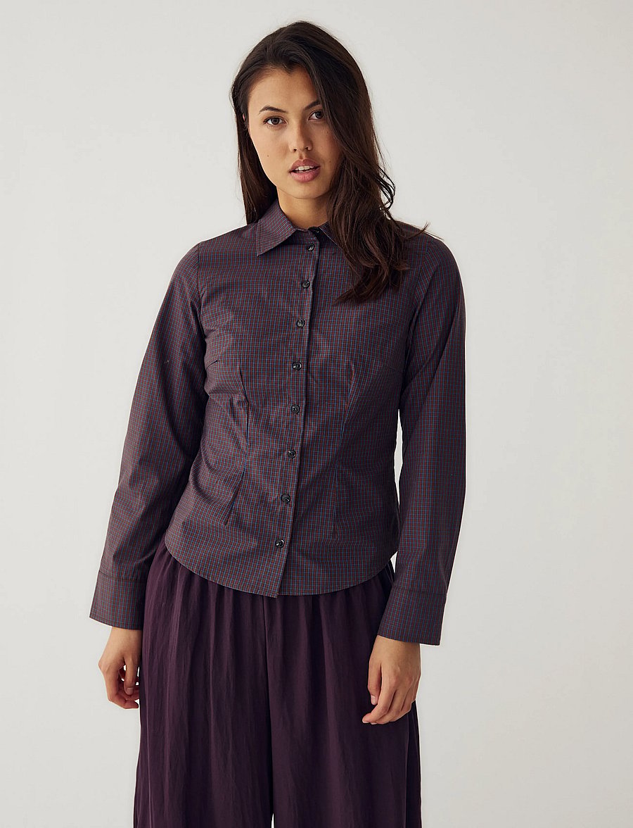 Noella - N-Loyce Shirt - langärmlige hemden - deshay burgundy check - 0