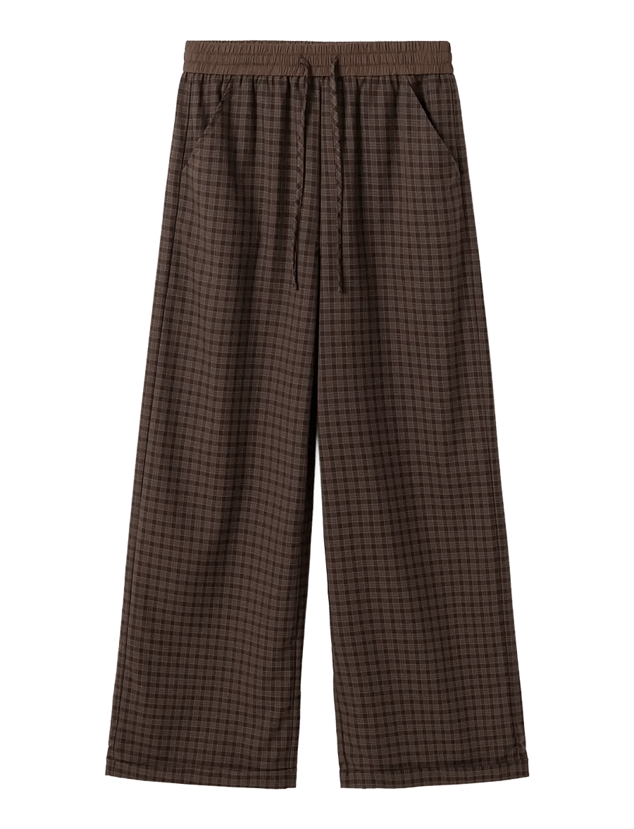 Noella - N-Maha MW Pants - vida byxor - devana brown check - 1
