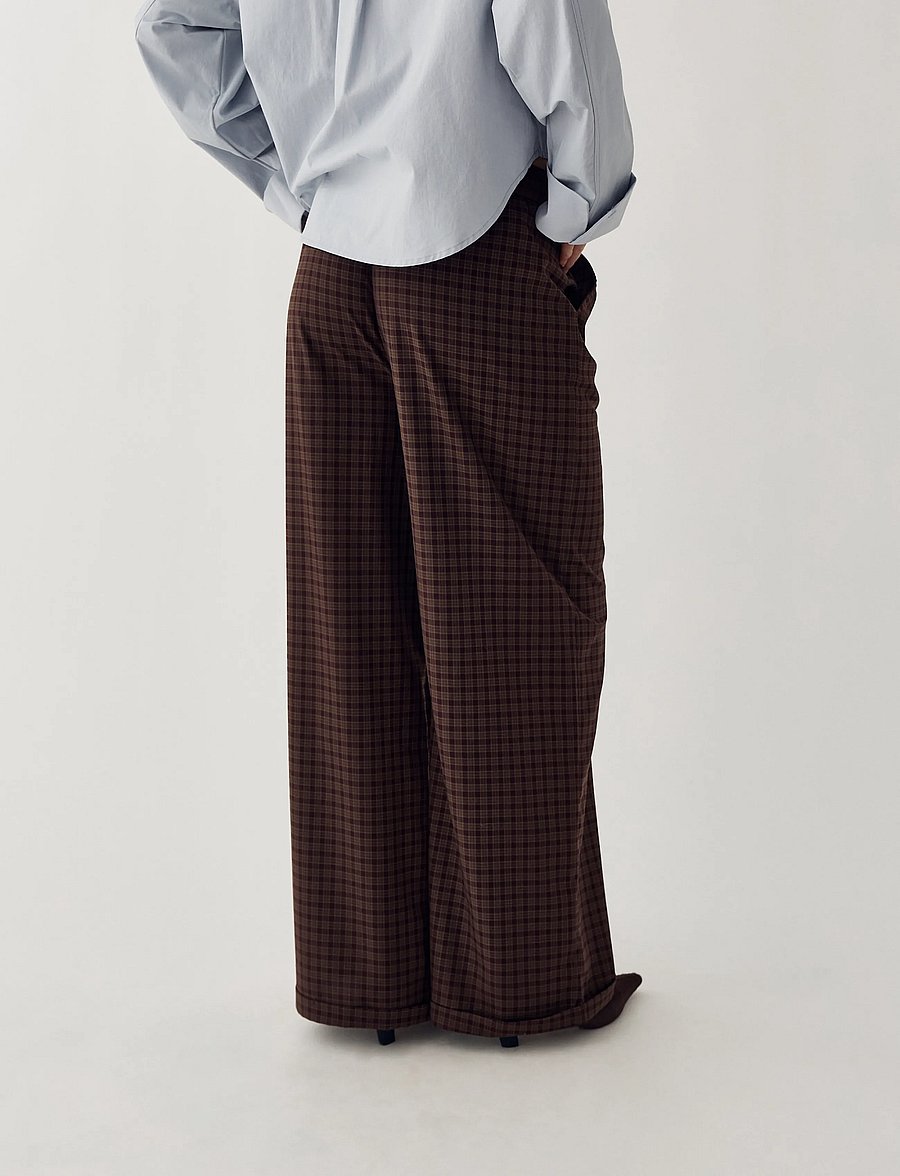 Noella - N-Maha MW Pants - vida byxor - devana brown check - 3
