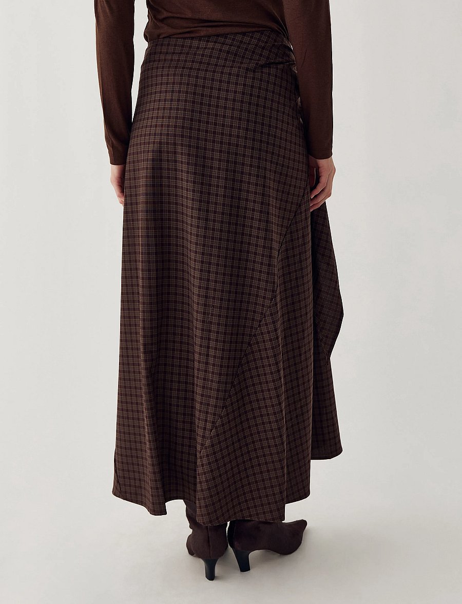 Noella - N-Mitty Skirt - slå-om-nederdele - devana brown check - 3
