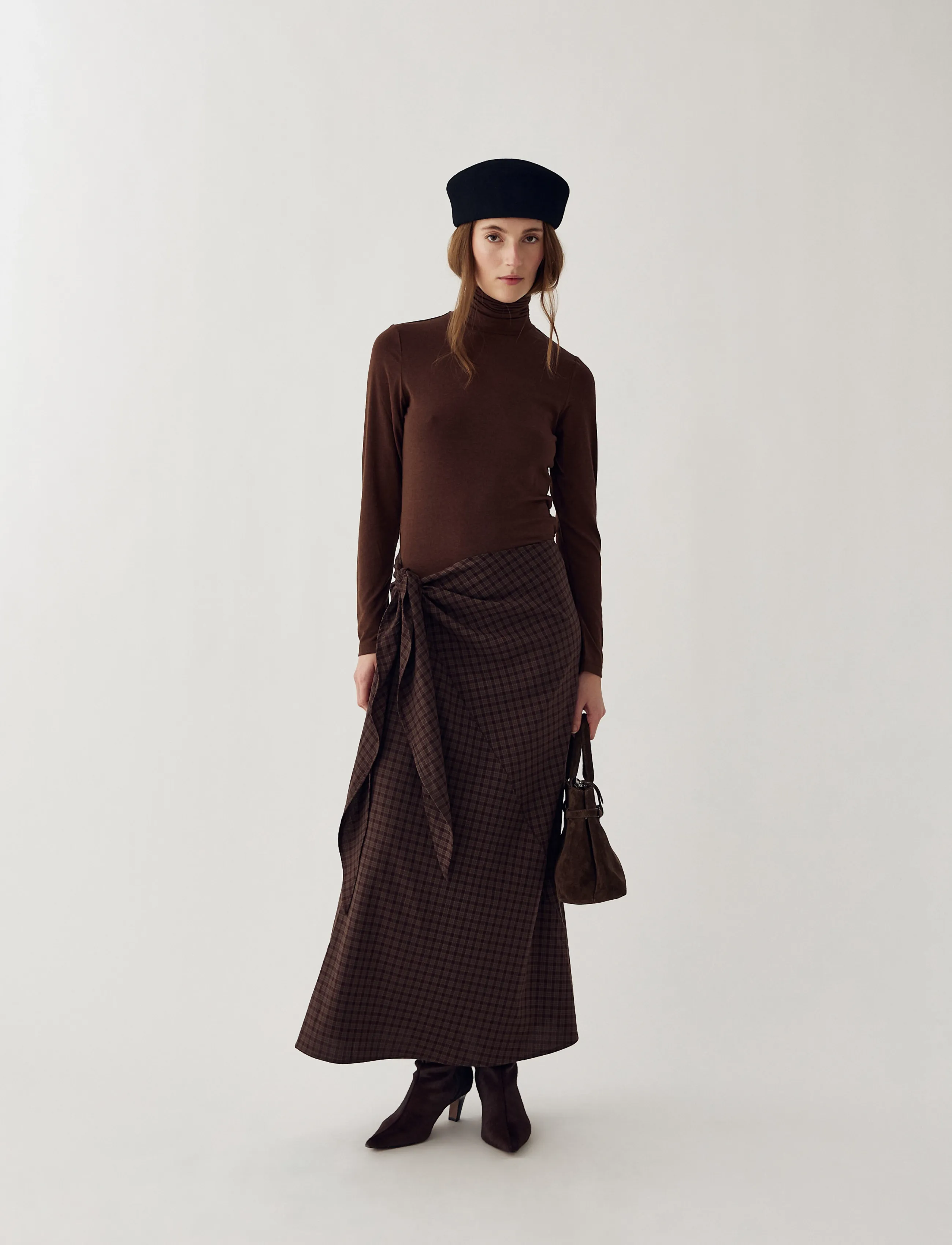 Noella - N-Mitty Skirt - slå-om-nederdele - devana brown check - 5
