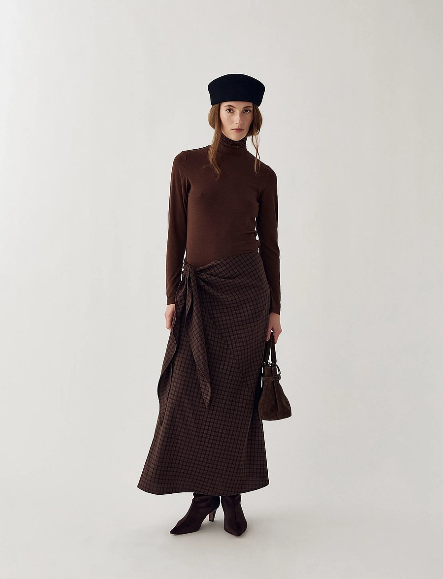 Noella - N-Mitty Skirt - slå-om-nederdele - devana brown check - 5